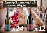 Zestaw półwytrawnych win na wesele. 80 gości. 